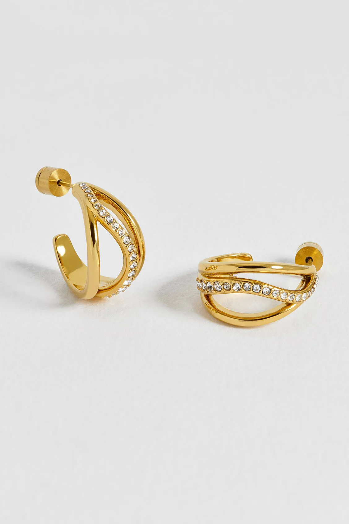 Twisted CZ Hoop Earrings sold by Estella Bartlett