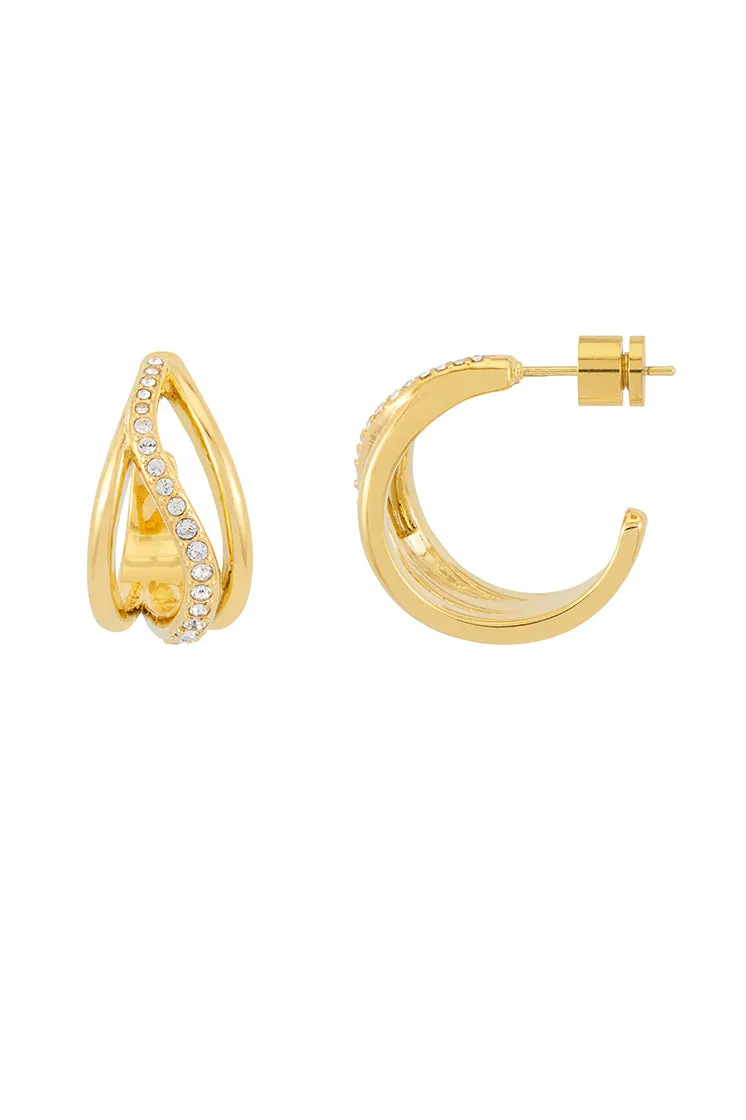 Twisted CZ Hoop Earrings sold by Estella Bartlett product image thumbnail 3