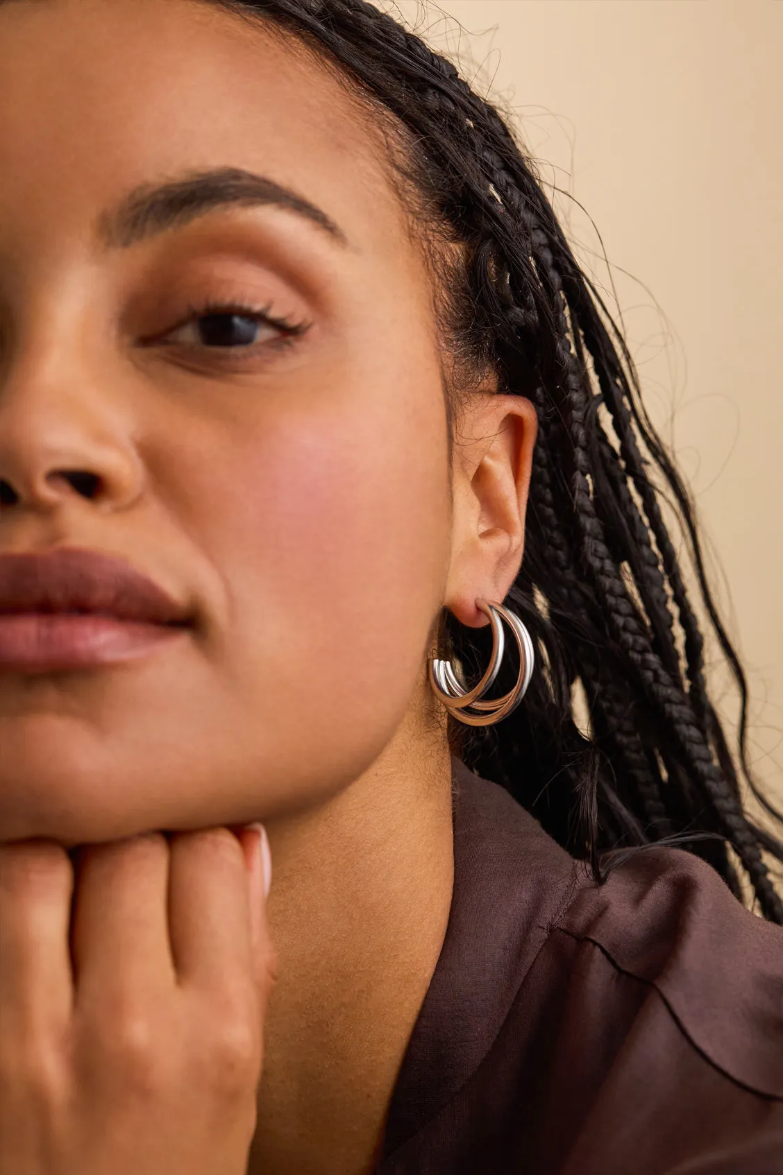 Triple Hoop Earrings sold by Estella Bartlett product image thumbnail 2