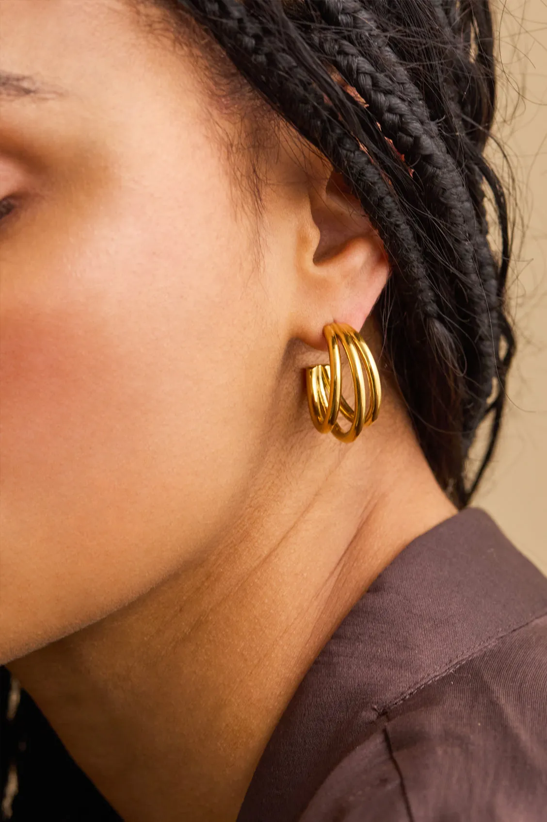 Triple Hoop Earrings sold by Estella Bartlett product image thumbnail 2