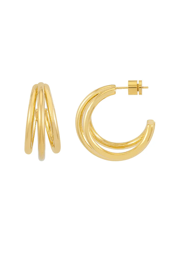 Triple Hoop Earrings sold by Estella Bartlett product image thumbnail 3