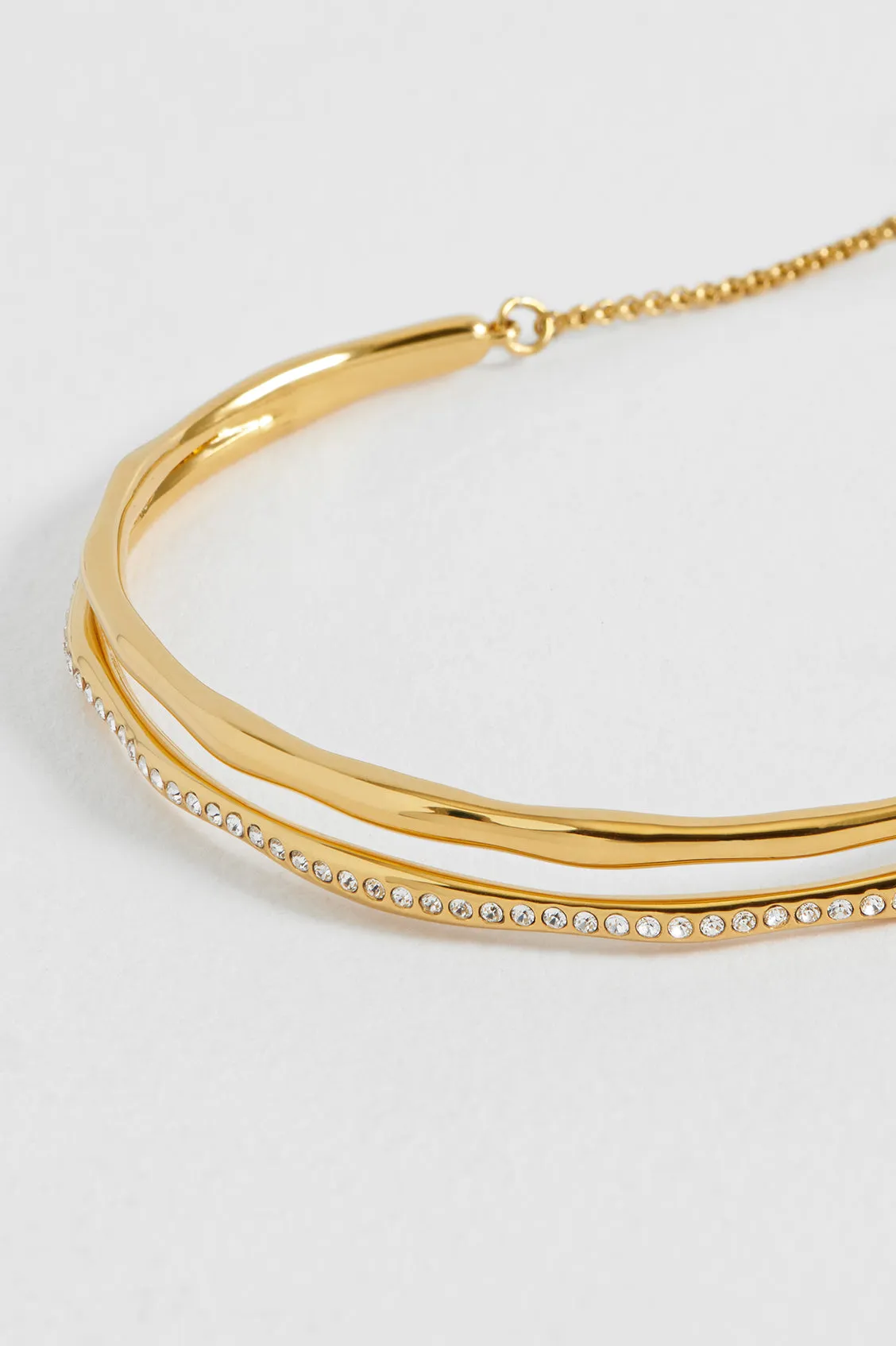 Molten CZ Pave Double Bangle sold by Estella Bartlett product image thumbnail 4