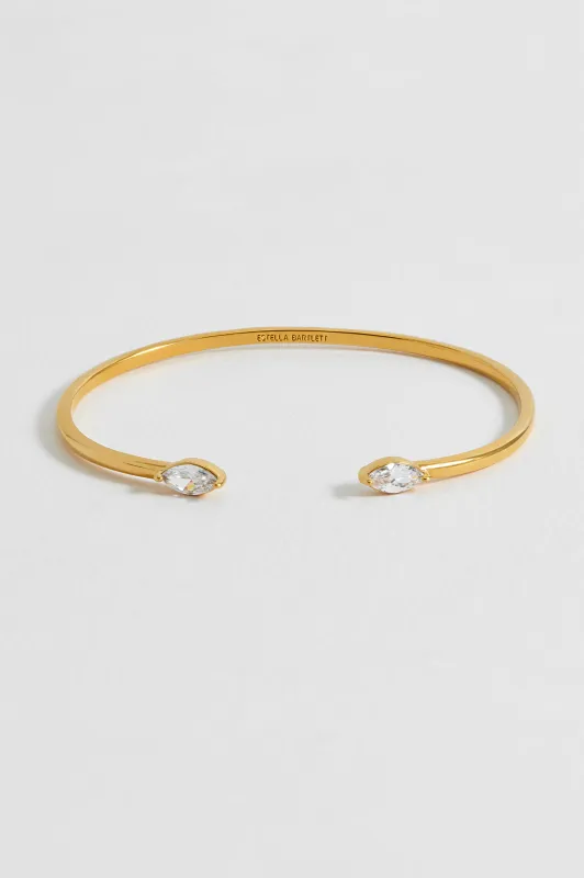 Marquise CZ Fine Open Bangle made by Estella Bartlett