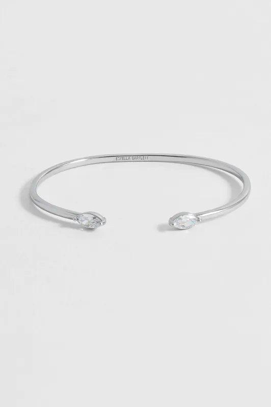 Marquise CZ Fine Open Bangle made by Estella Bartlett
