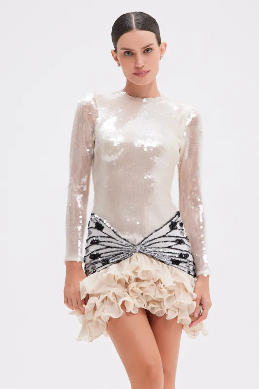 SEQUIN LONG SLEEVE MINI DRESS (RUNWAY) sold by PatBO