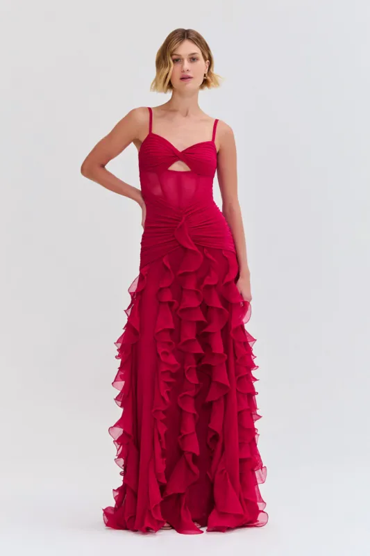 SILK PLISSE MAXI DRESS sold by PatBO