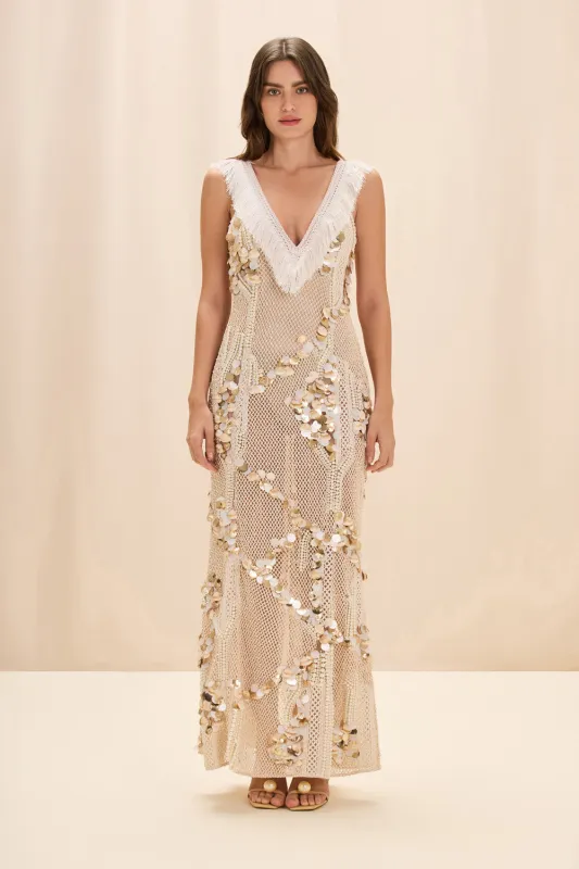 SEASHELL EMBROIDERY GOWN sold by PatBO