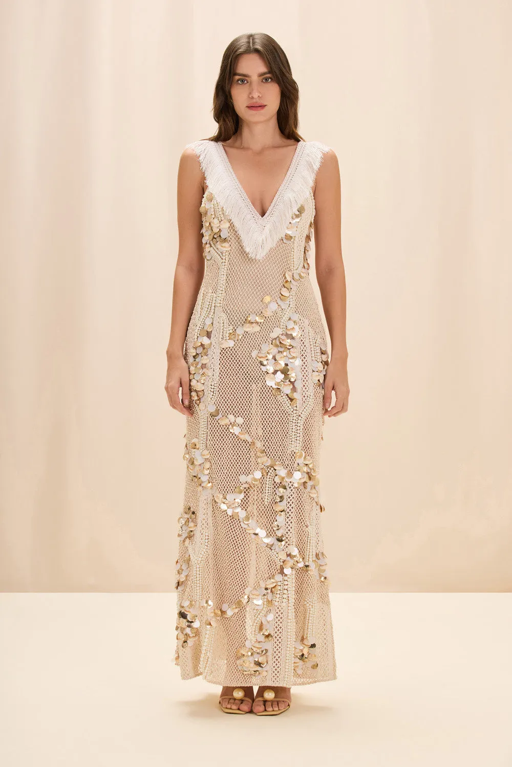 SEASHELL EMBROIDERY GOWN sold by PatBO