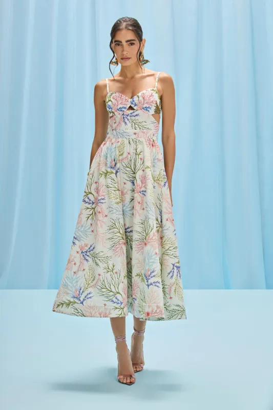 SEAWEED FLUTTER MIDI DRESS sold by PatBO