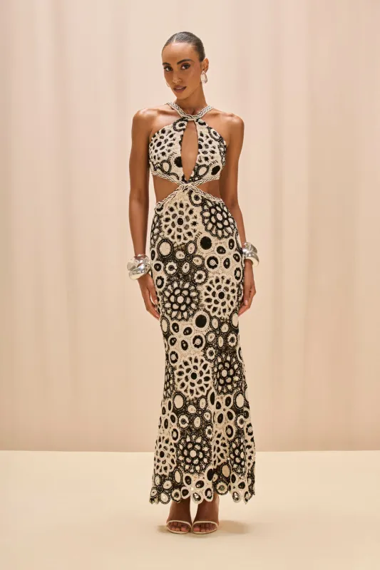 CORAL CROCHET MAXI DRESS sold by PatBO