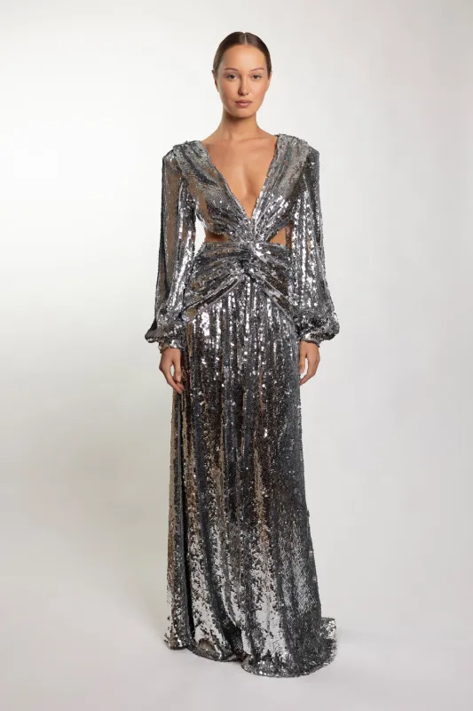 MOONLIGHT SEQUIN LONG SLEEVE DRESS sold by PatBO