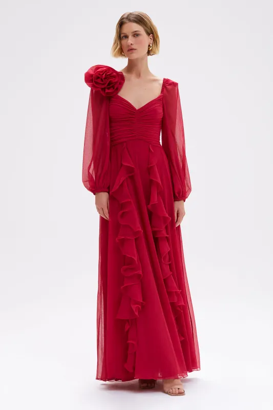 CHIFFON LOVESTRUCK LONG DRESS sold by PatBO