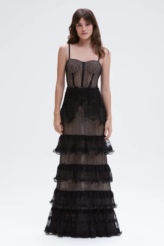 TULE TRANSPARENCY LONG DRESS sold by PatBO