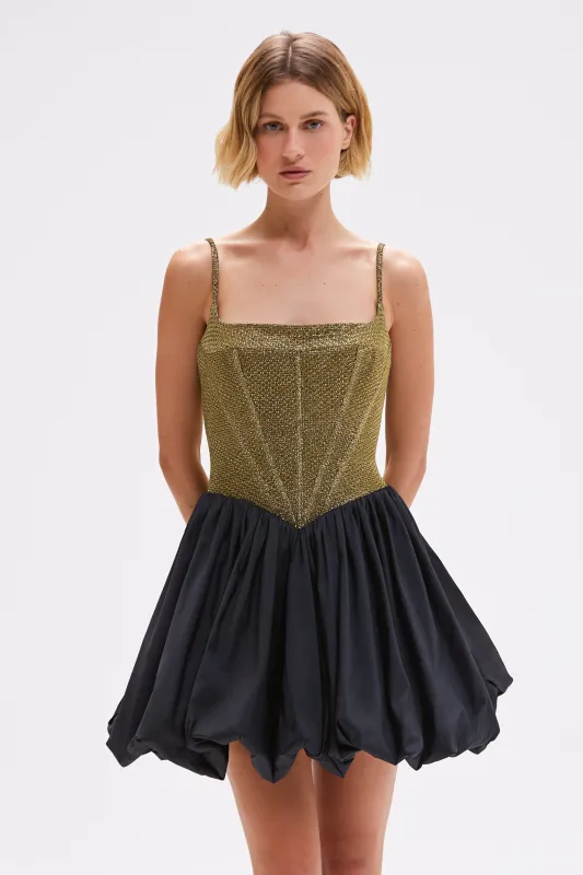 GOLDEN WEAVE MINI DRESS sold by PatBO