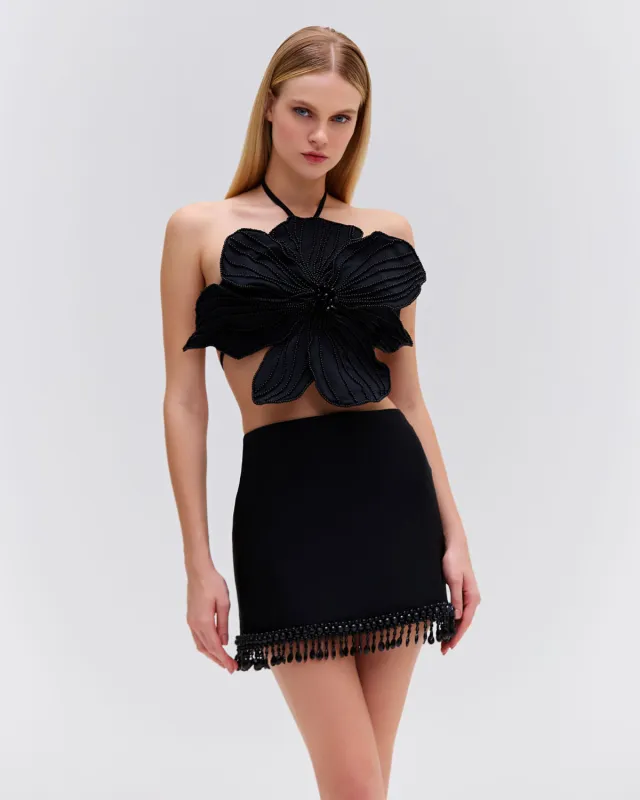 Hand-Beaded Mini Skirt (EXCLUSIVE) made by PatBO