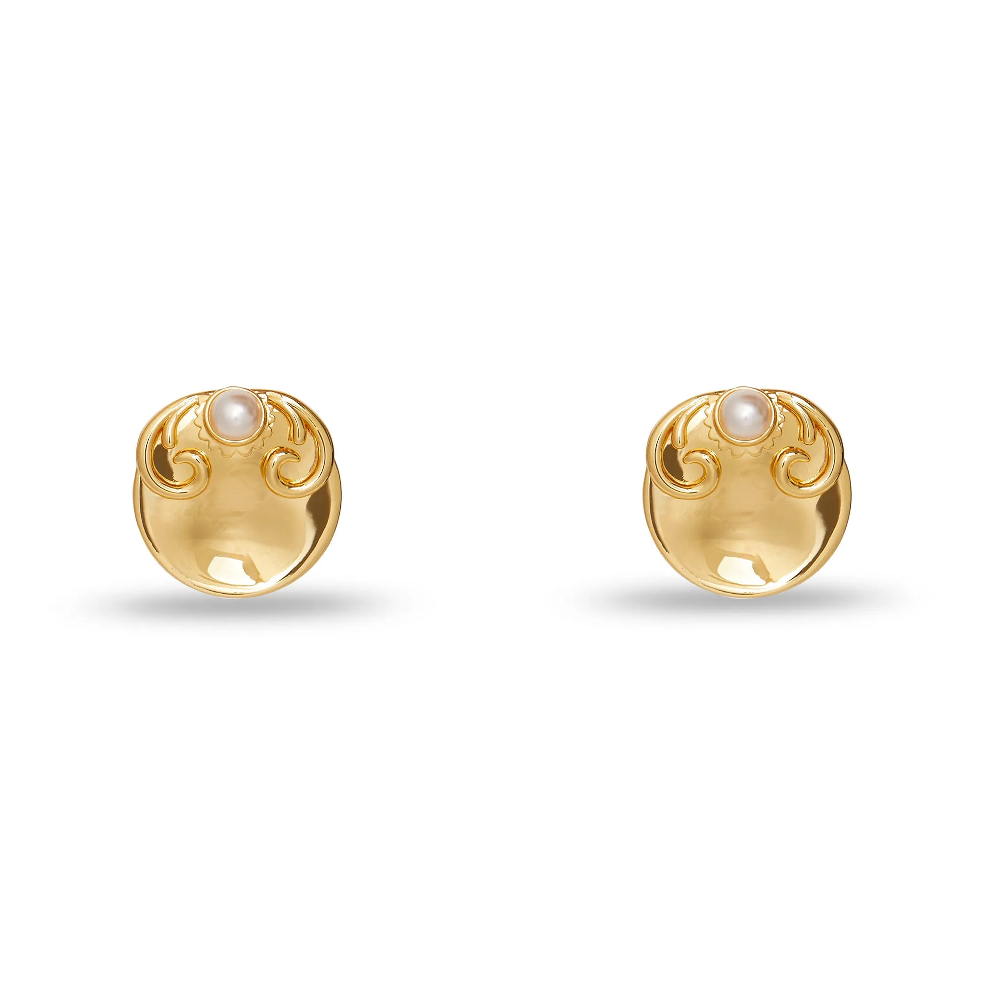 FILIGREE DISK BUTTON EARRINGS sold by PatBO product image thumbnail 2