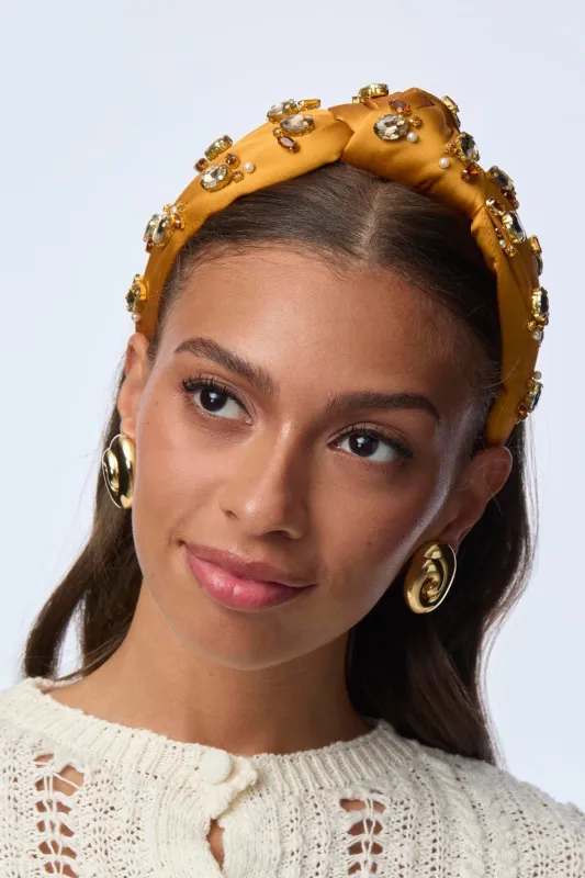 KNOTTED CRYSTAL CLUSTER EMBELLISHED HEADBAND sold by PatBO