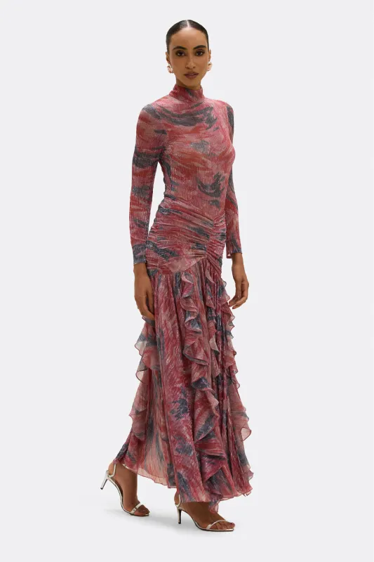 TWIST FLUTTER MAXI SKIRT made by PatBO