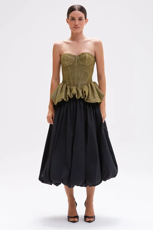 TAFFETA BLOOM BUBBLE MIDI SKIRT sold by PatBO