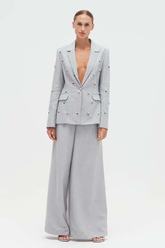 METALLIC PINSTRIPE BLAZER made by PatBO