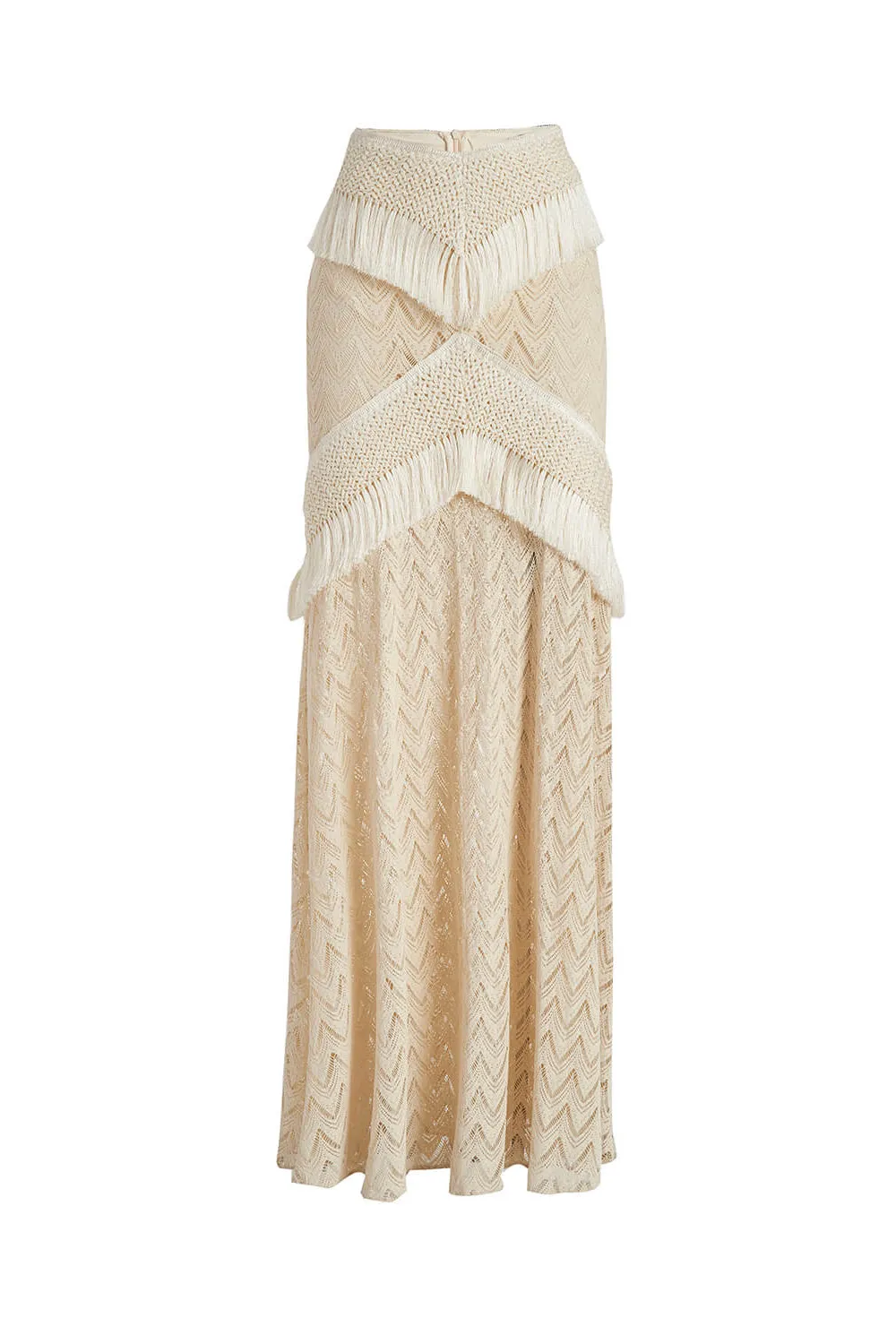 Fringe Trim Maxi Skirt sold by PatBO product image thumbnail 5