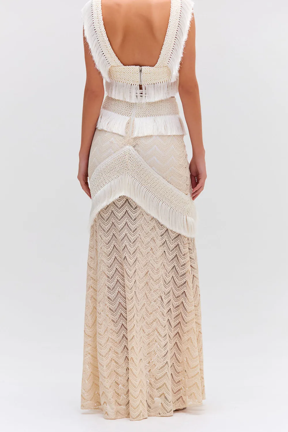 Fringe Trim Maxi Skirt sold by PatBO product image thumbnail 3