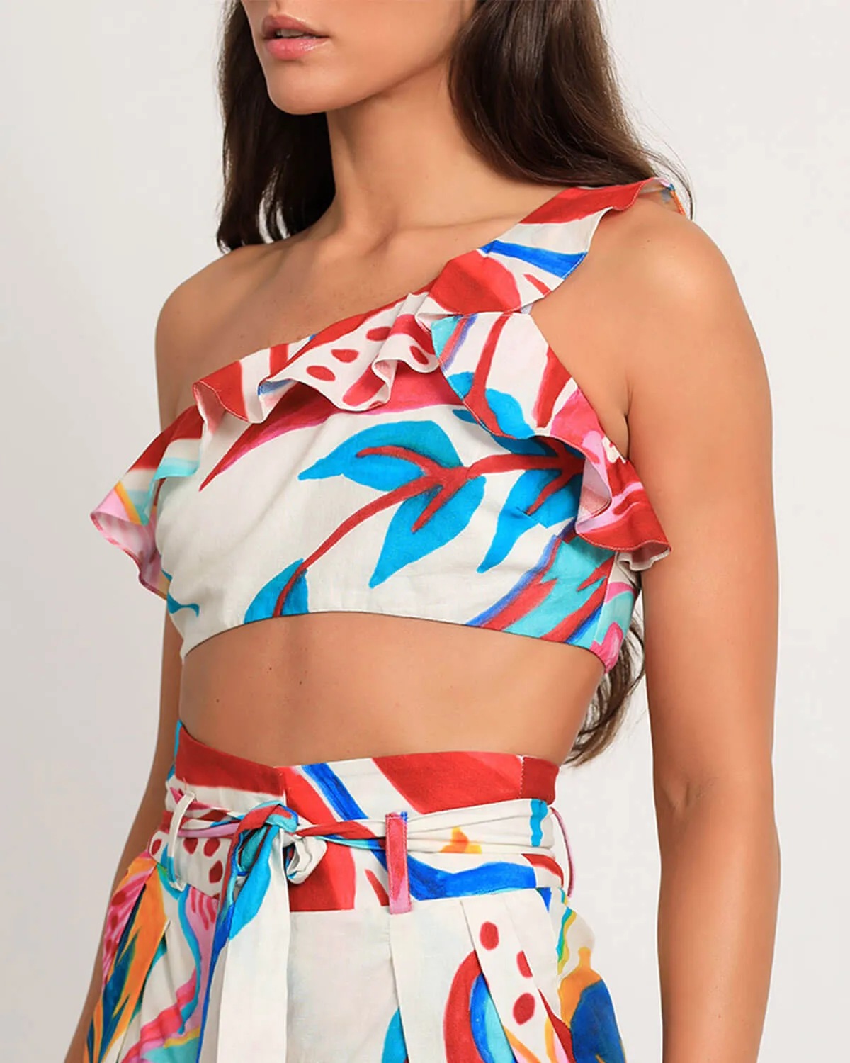 Flora One Shoulder Cropped Top (FINAL SALE) sold by PatBO