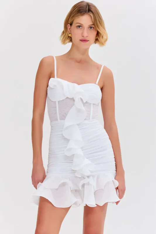 SILK PLISSE STRAPLESS MINI DRESS sold by PatBO