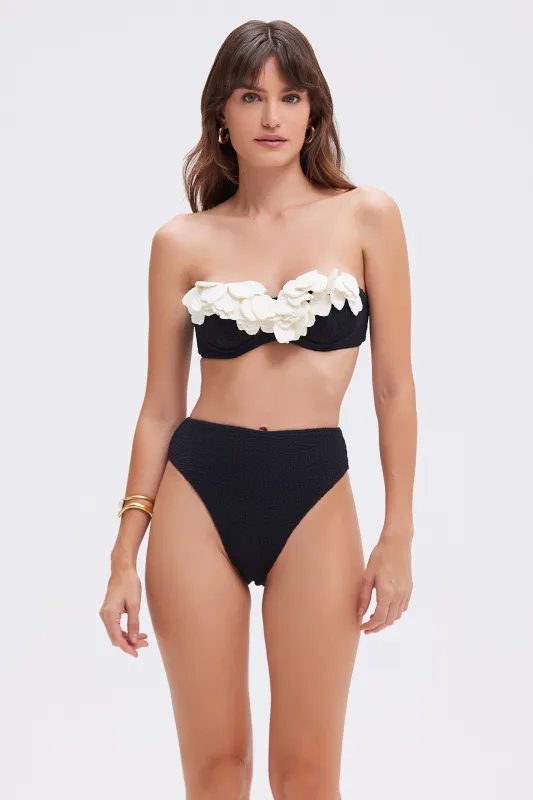BREEZE JACQUARD HIGH WAIST BIKINI BOTTOM sold by PatBO