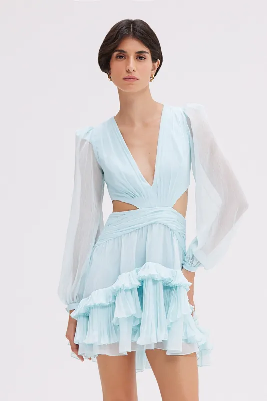 SILK PLISSE ESSENCE CUT OUT MINI DRESS sold by PatBO