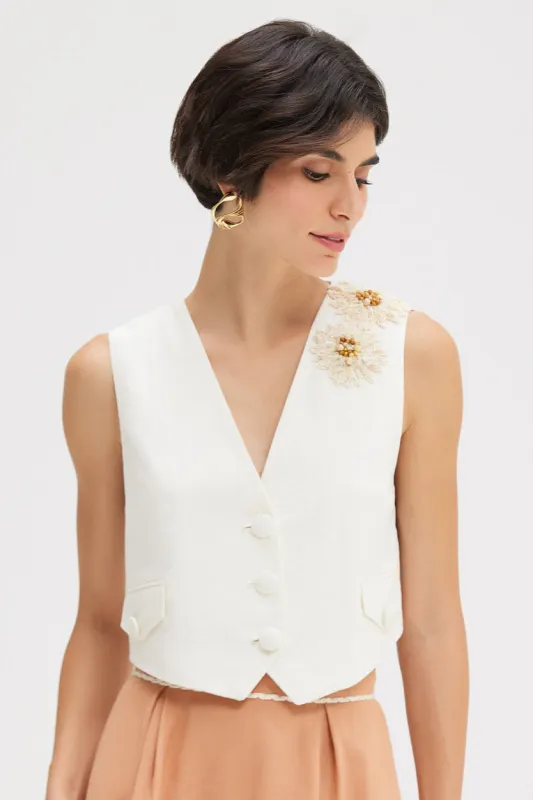 TROPIC LINEN VEST sold by PatBO