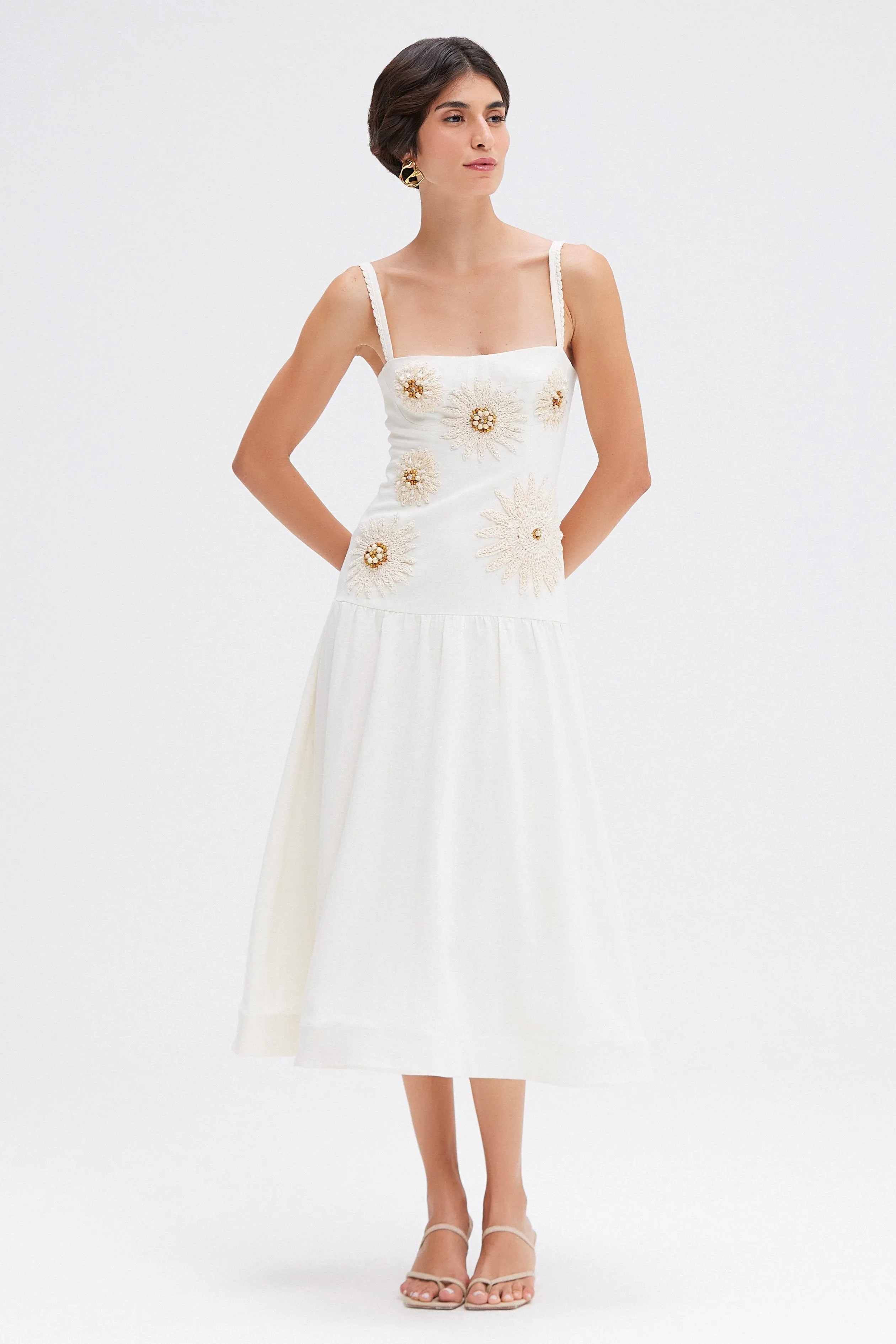 TROPIC LINEN MIDI DRESS sold by PatBO