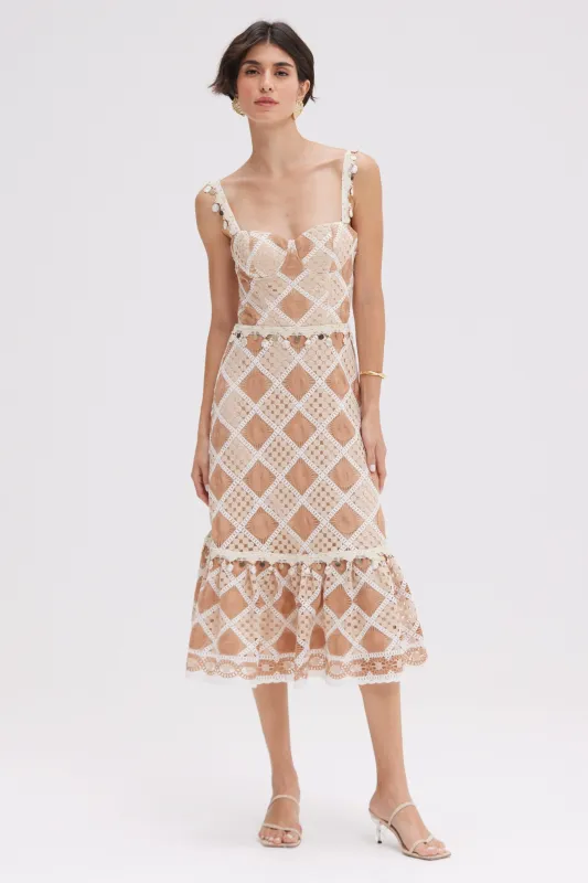 BOSSA CROCHET CORSET MIDI DRESS sold by PatBO