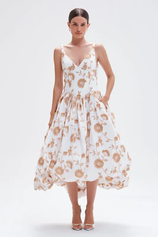 BOTANICAL POPLIN MIDI DRESS (RUNWAY) sold by PatBO