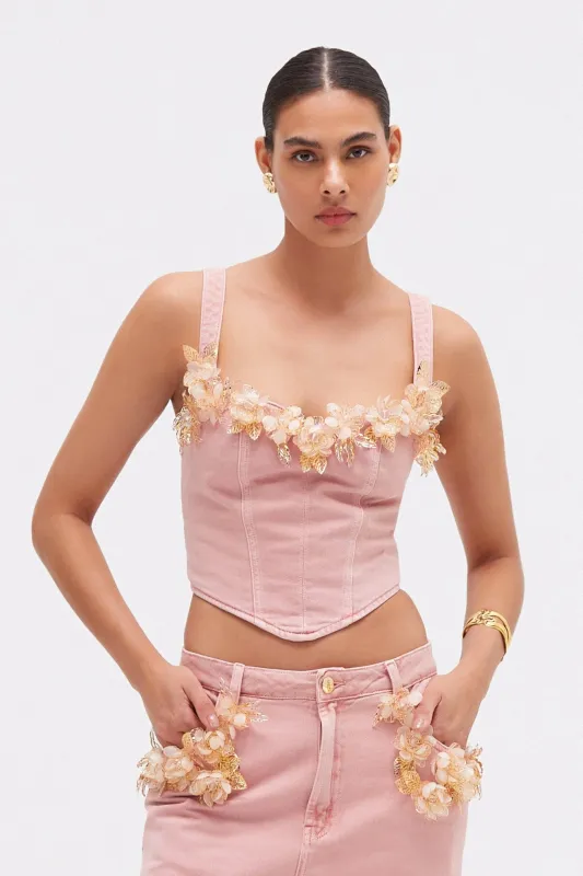 PINK DENIM TOP sold by PatBO