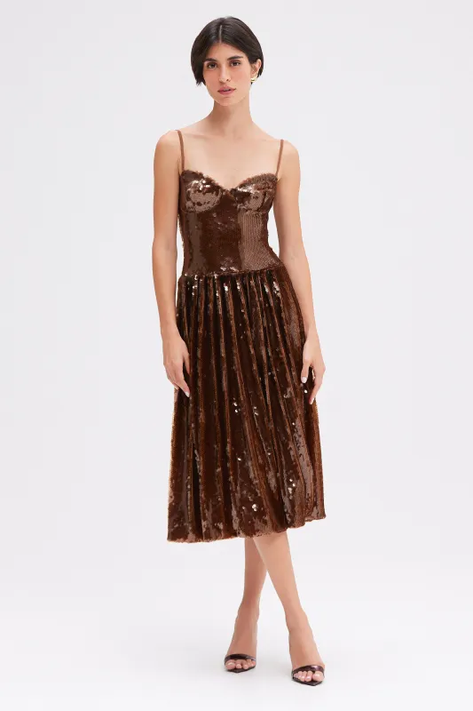 SEQUIN MIDI DRESS (RUNWAY) sold by PatBO