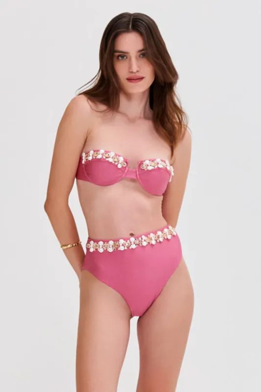 SEASHELL LYCRA EMBROIDERED BIKINI BOTTOM sold by PatBO