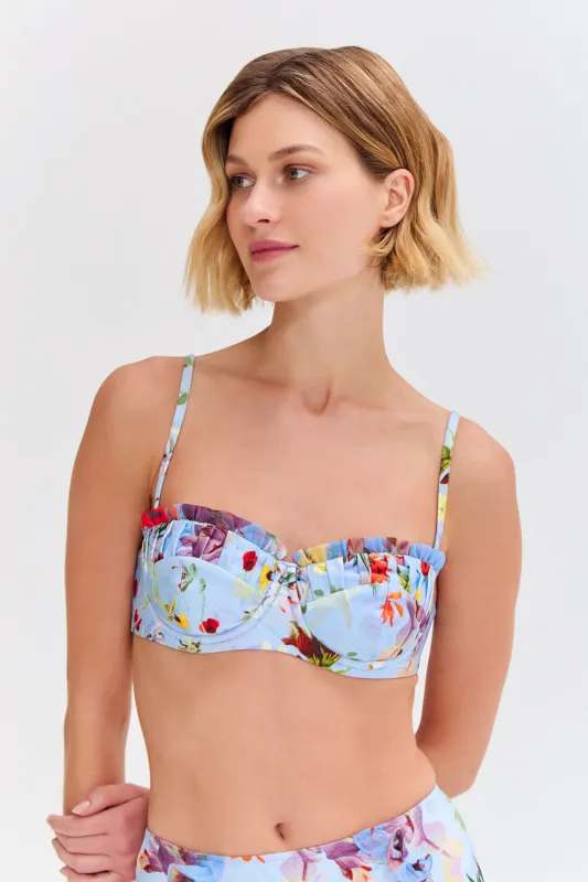 LILY FLOWER UNDERWIRE BIKINI TOP sold by PatBO