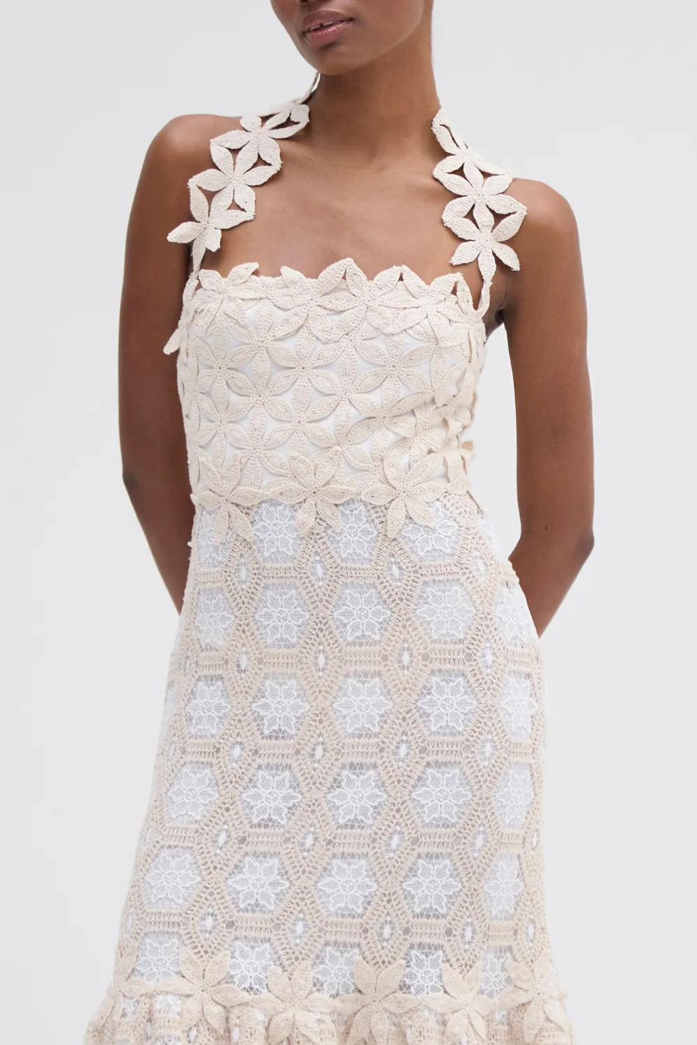 NATURAL CROCHET MIDI DRESS sold by PatBO product image thumbnail 2
