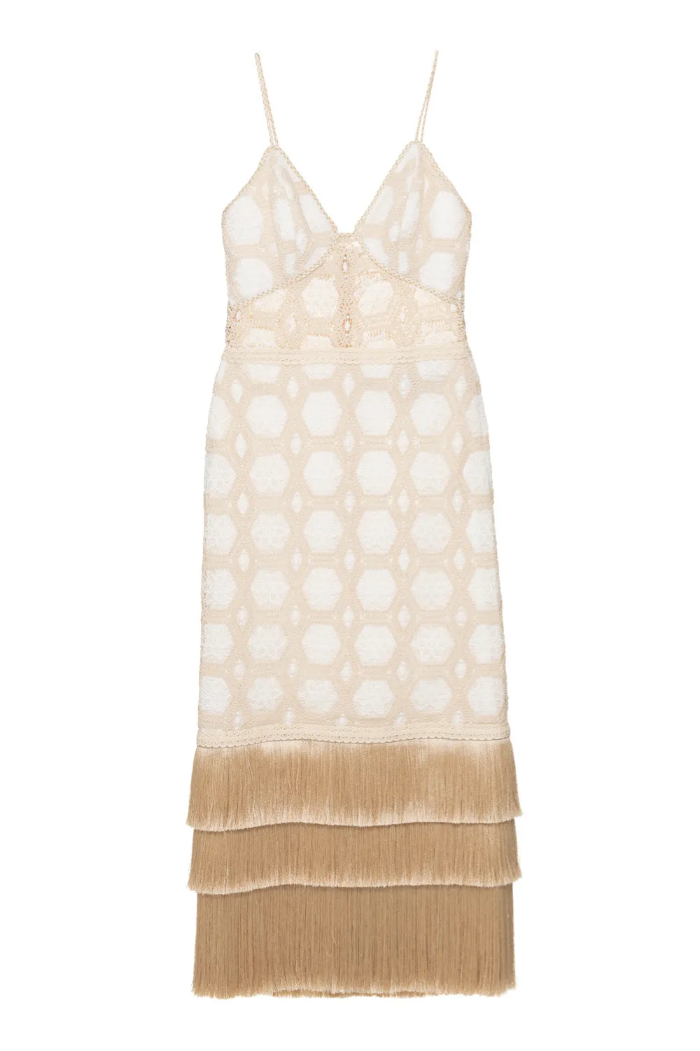 NATURAL CROCHET PLUNGE MIDI DRESS sold by PatBO product image thumbnail 4