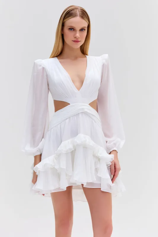 DEEP-V CUTOUT MINI DRESS sold by PatBO