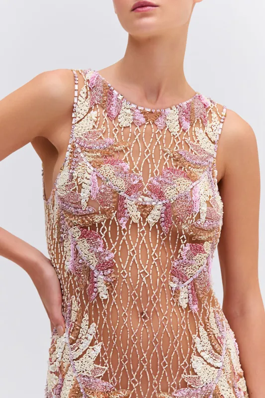 Hand-Beaded Sleeveless Mini Dress (EXCLUSIVE) made by PatBO