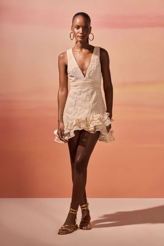 JOY LACE MINI DRESS sold by PatBO