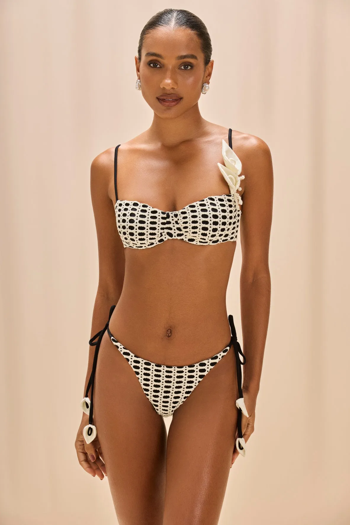 SELENE MESH COLOR BLOCK BIKINI BOTTOM sold by PatBO