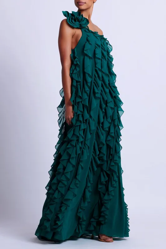 Rosette One Shoulder Gown sold by PatBO