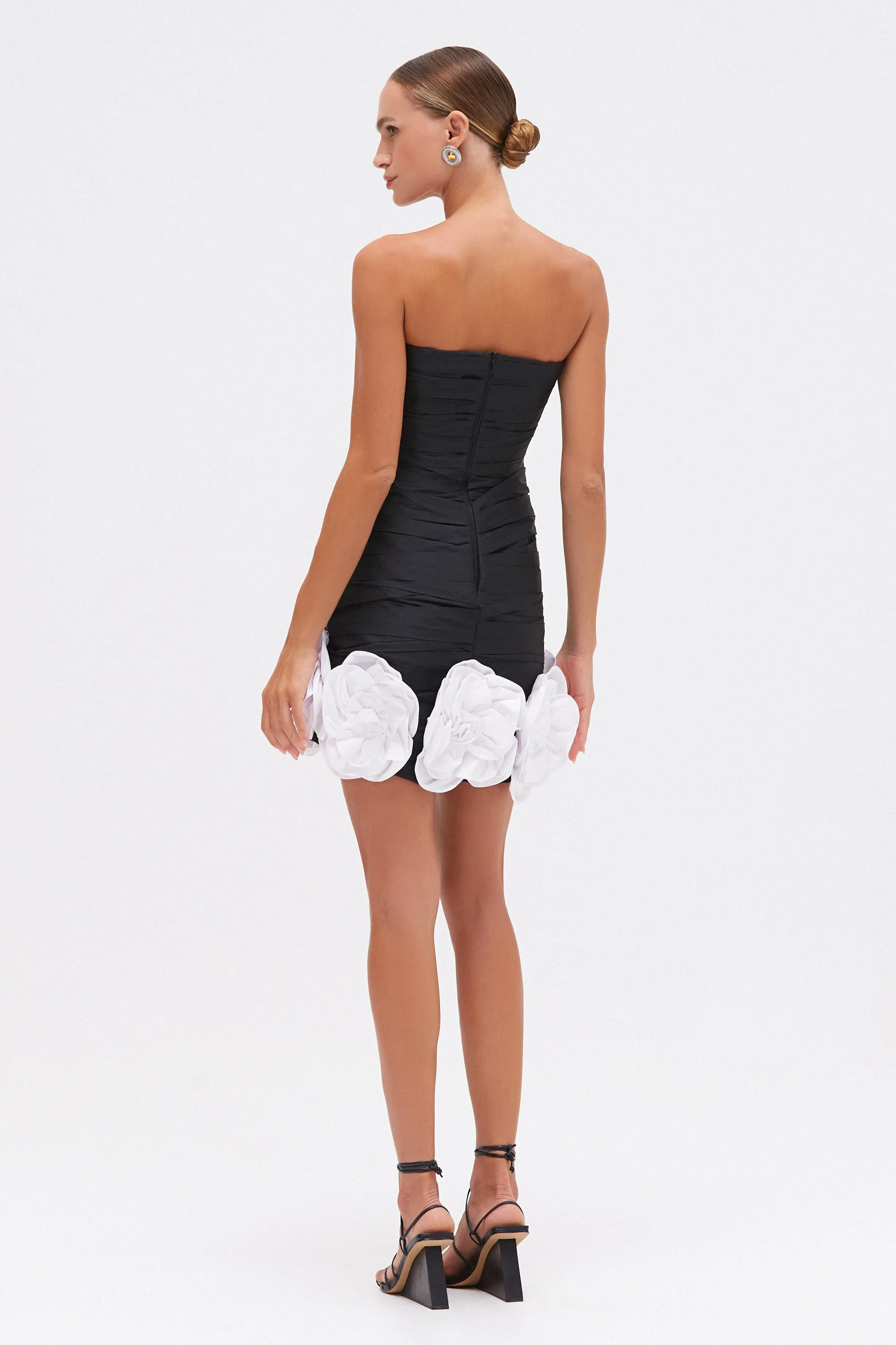 TAFFETA BLOOM DRAPED MINI DRESS sold by PatBO product image thumbnail 3