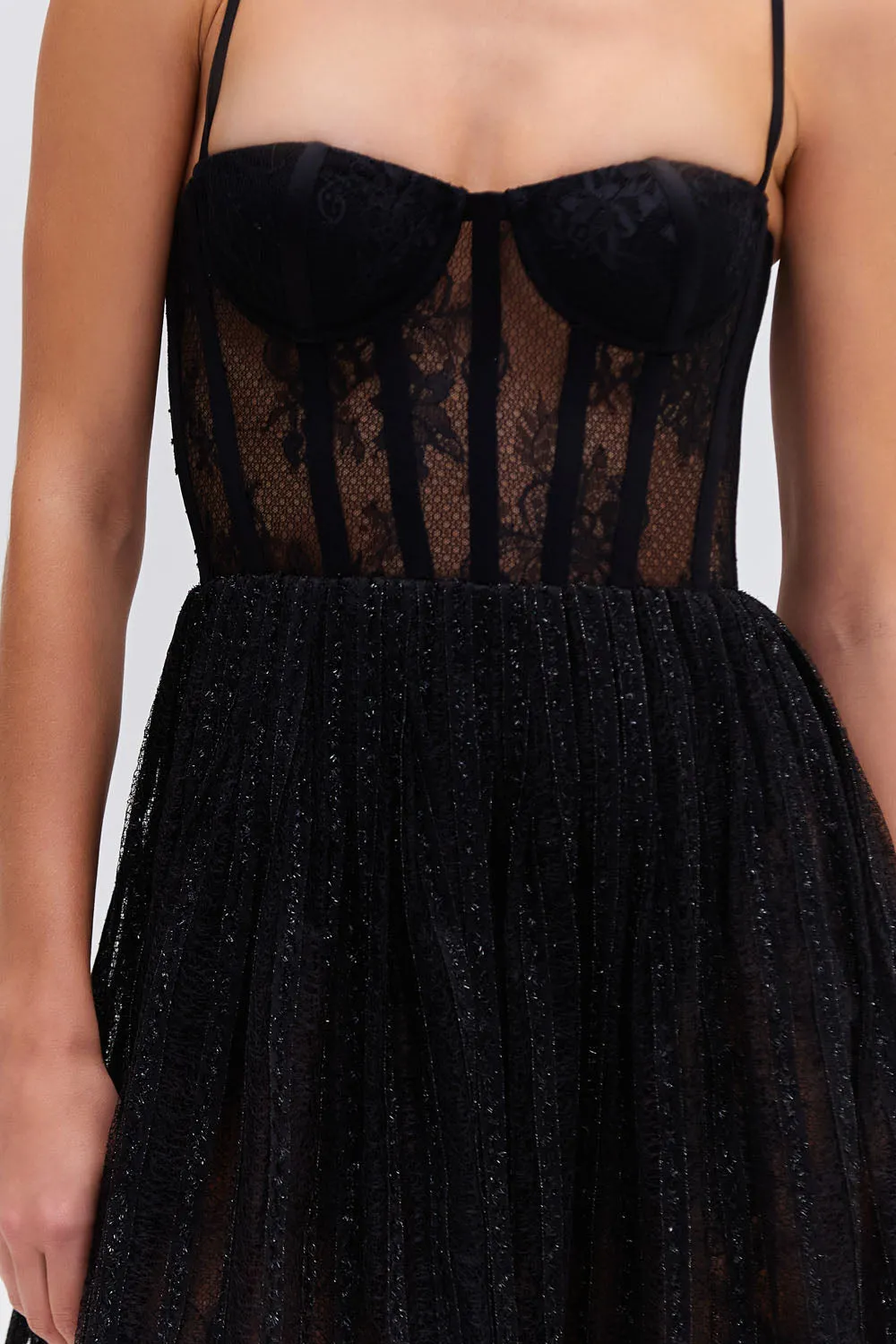 LUREX TULLE BUSTIER MIDI DRESS sold by PatBO product image thumbnail 2