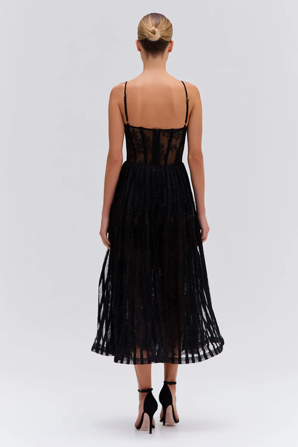 LUREX TULLE BUSTIER MIDI DRESS sold by PatBO product image thumbnail 5