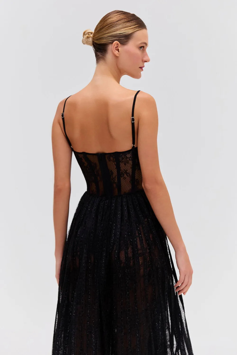 LUREX TULLE BUSTIER MIDI DRESS sold by PatBO product image thumbnail 3
