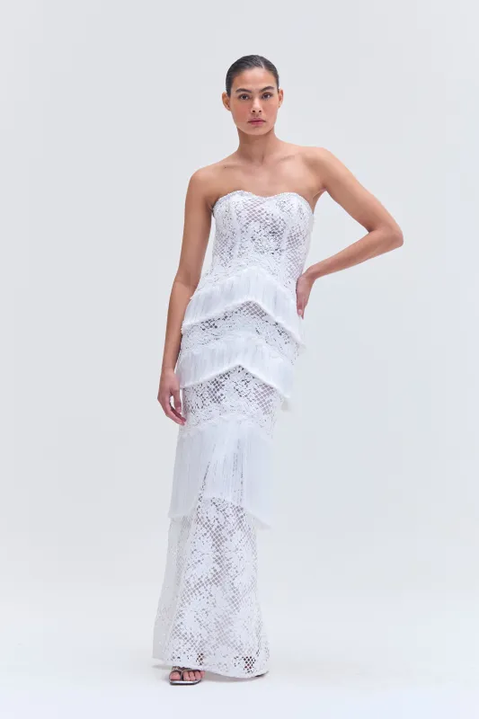 HAND-BEADED LACE GOWN sold by PatBO